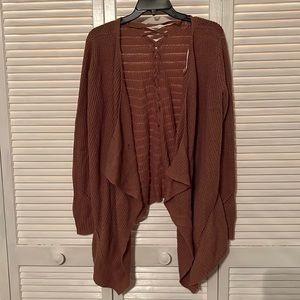 Tie detail asymmetrical cardigan.